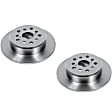 SET-P15JBR739-2 Rear Brake Disc, Natural Finish, Plain Surface, Vented, 5 Lugs, Autospecialty By Powerstop
