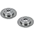 SET-P15JBR798-2 Rear Brake Disc, Natural Finish, Plain Surface, Vented, 5 Lugs, 259 mm, Autospecialty By Powerstop