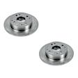 SET-P15JBR799-2 Rear Brake Disc, Natural Finish, Plain Surface, Vented, 4 Lugs, Autospecialty By Powerstop