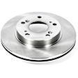 SET-P15JBR962-2 Front Brake Disc, Natural Finish, Plain Surface, Vented, 5 Lugs, Autospecialty By Powerstop