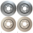 SET-PGD355105382-A Front and Rear Brake Disc, Plain Surface, Vented, 6 Lugs
