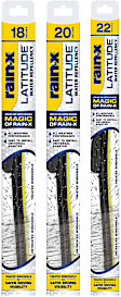 SET-R495079279-2-FRJ Front, Driver and Passenger Side and Rear Wiper Blade, Frameless 22 in., 20 in. and 18 in.