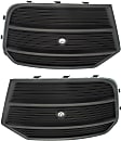 Front, Driver and Passenger Side, Outer Bumper Grilles, Textured Black