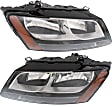 2009-2012 Audi Q5 - Driver and Passenger Side Halogen Headlight, With bulb(s), OE Replacement