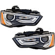 2014-2016 Audi A5 Quattro - Driver and Passenger Side Headlights, without Bulbs, HID/Xenon, OE comparable