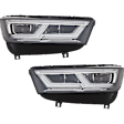 Driver and Passenger Side LED Headlight, With bulb(s)