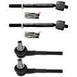 Front, Driver and Passenger Side, Inner and Outer Tie Rod End