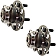 2-Wheel Set Rear, Driver and Passenger Side Wheel Hub, 5 Lugs, With Bearing, FWD