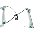Convertible Front, Driver and Passenger Side Power Window Regulator, Without Motor