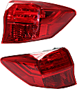 Driver and Passenger Side, Outer Tail Lights, with Bulbs, Halogen, Mounts on Body, CAPA Certified