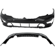 Front and Rear Primed Bumper Cover 2.0L, 4Cyl