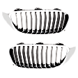 Base Driver and Passenger Side Grille Chrome Shell w/ Textured Black Insert