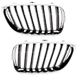 Base Driver and Passenger Side Grille Chrome Shell with Painted Black Insert