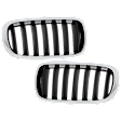 Driver and Passenger Side Grille Chrome Shell with Textured Black Insert