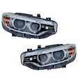 Driver and Passenger Side Headlights, without Bulbs, HID/Xenon, OE comparable, CAPA CERTIFIED