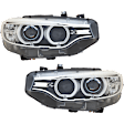 Driver and Passenger Side Headlights, without Bulbs, HID/Xenon, Clear Lens
