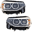 Driver and Passenger Side Headlights, with Bulbs, LED, OE comparable