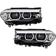 2019-2023 BMW 530e xDrive - Driver and Passenger Side Headlights, with Bulbs, LED, OE comparable, For Models without Adaptive Headlights