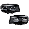 Driver and Passenger Side Headlights, with Bulbs, LED, Sedan, For Models without Adaptive Headlights