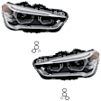 Driver and Passenger Side LED Headlight, With bulb(s), OE Replacement
