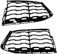 Fog Light Cover - Front, Driver and Passenger Side, Black