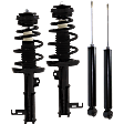 Front and Rear, Driver and Passenger Side Shock and Fully Loaded Strut, FWD, For Models without Active Suspension