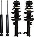 Front and Rear, Driver and Passenger Side Shock and Fully Loaded Strut, FWD, Except Electronic Suspension