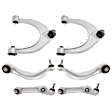 Front, Driver and Passenger Side, Upper and Lower, Frontward and Rearward Control Arm