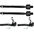 Front, Driver and Passenger Side, Inner and Outer Tie Rod Ends