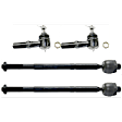 Front, Driver and Passenger Side, Inner and Outer Tie Rod End