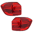 Driver and Passenger Side Halogen/LED Combo Tail Lights, with Bulbs