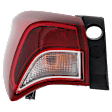 Driver and Passenger Side, Outer Tail Lights, with Bulb, Halogen/LED Combo, Mounts On Body, CAPA Certified