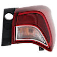 Driver and Passenger Side, Outer Tail Lights, with Bulb, Halogen/LED Combo, Mounts On Body, CAPA Certified