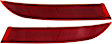 Rear, Driver and Passenger Side Bumper Reflector, CAPA Certified