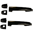 SET-RB81309-2 Front, Driver and Passenger Side Smooth Black Exterior Door Handle, Without Key Hole