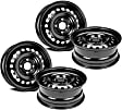 SET-RB939112-4 Steel Black Wheel, 16 in. X 6.5 in., 4 x 4.5 in. Bolt Pattern