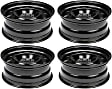 SET-RB939137-4 Black Wheel, 17 in. X 7 in., 4 x 114.3 mm