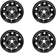 SET-RB939157-4 Steel Black Wheel, 17 in. X 6.5 in., 5 x 114.3 mm Bolt Pattern