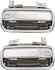 Rear, Driver and Passenger Side Chrome Exterior Door Handle, Without Key Hole, Crew Cab Pickup