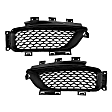 Front, Driver and Passenger Side Bumper Grilles, Primed, Plug-Fog Lamp Hole, For Models With Active Grille Shutter (Code X8W)