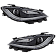 Driver and Passenger Side Headlights, with Bulbs, Halogen, Sedan, CAPA CERTIFIED