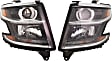 Driver and Passenger Side Headlights, with Bulbs, Halogen, For Models without RST Package and Intelligent High Beams