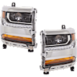 Driver and Passenger Side Headlights, without Bulbs, HID/Xenon, Clear Lens
