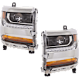 Driver and Passenger Side Headlights, without Bulbs, HID/Xenon, Clear Lens, CAPA Certified