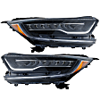 Driver and Passenger Side Headlights, with Bulbs, LED, OE comparable, North America Built Vehicle, CAPA Certified