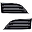Front, Driver and Passenger Side Fog Light Cover, Black