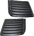 Driver and Passenger Side Grille Assemblies, Textured Black Shell and Insert, Hood Grille
