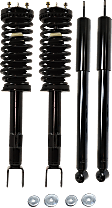 Front and Rear, Driver and Passenger Side Shock and Fully Loaded Strut, RWD, For Models With Performance Suspension, Without High Performance Suspension