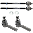 Front, Driver and Passenger Side, Inner and Outer Tie Rod Ends