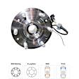 4-Wheel Set Front and Rear, Driver and Passenger Side Wheel Hubs, With Bearing, With Sensor, For Models With Heavy Duty Brakes